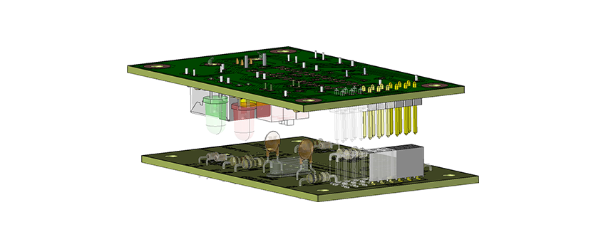 Visuel 3D de connecteurs « custom » en carte à carte